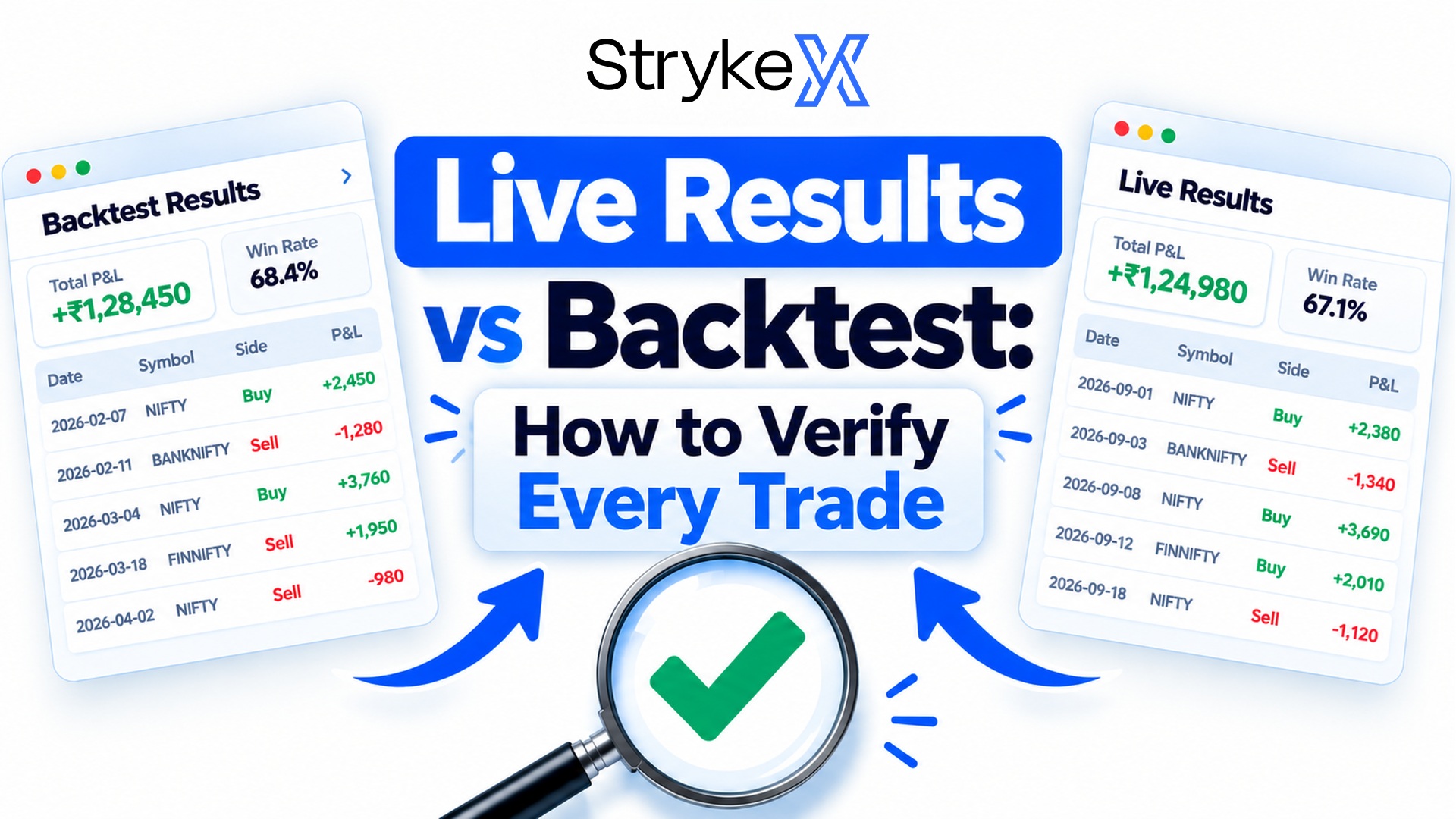 StrykeX Live Results vs Backtest: How to Verify Every Trade