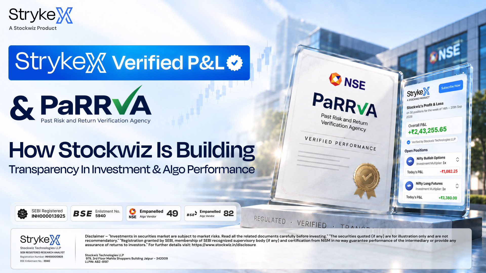 StrykeX Verified P&L and PaRRVA: How Stockwiz Is Building Transparency in Investment & Algo Performance